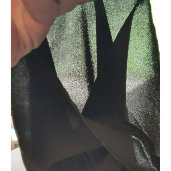 Loft Size M Black Contrasting Sheer Peasant Blouse Off Shoulder Flared Sleeves - Picture 4 of 12